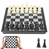 Magnetisches Schachspiel, Schachspiel Kinder, Reiseschach, Schachbrett, Brettspiele für Erwachsene Kinder für Reisen, Camping, Pendeln, Tragbares und Faltbares (13×13cm)