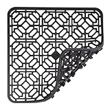 MOLEDINO Spülbeckeneinlage 30x30 cm, Silikon Spülbeckenmatte Spülmatte für Spülbecken Matte mit Stützfüßen, Hitzebeständig und Rutschfest Abtropfmatte für Küche Narbeitsplatte (Dunkelgrau)