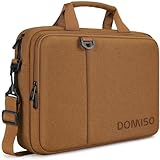 DOMISO 17 Zoll Laptop Tasche Aktentasche Schultertasche Business Wasserdicht Notebooktasche für 17-17.3' Notebook/IdeaPad/HP Envy/MSI GS73VR Stealth Pro/ASUS ROG,Braun