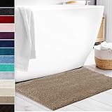 Floordirekt Badematte Sky Soft | Eckig & Rund | Badezimmerteppich | Extra flauschig | rutschfest & Schnell trocknend | Viele Farben & Größen (60 x 100 cm, Beige)