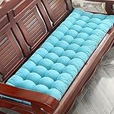 Bequemes dickes blaues Sonnenliegen-Kissen, tragbares Sitzkissen für Terrasse, Stuhl, Sofa, Bank, 48 x 163 cm, entspannendes Matratzenkissen für Outdoor-Lounge