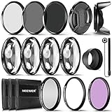 Neewer 58 mm komplettes Objektivfilter-Zubehör-Set für Objektive mit 58 mm Filtergröße: UV-CPL FLD-Filter-Set + Makro-Nahaufnahme-Set (+1 +2 +4 +10) + ND-Filter-Set (ND2 ND4 ND8) + andere