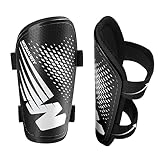 Schienbeinschoner Kinder Fussball Shin Pads - Fußball Ausstattung Mit Verstellbarem Klettverschluss- Leicht rutschfest Aeeignet für Jungen Mädchen im Alter von 2 bis 18 Jahren - Schwarz Medium