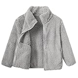 ESORNUG Warm Wintermantel Jungen Winddichte Outdoor Jacke Kinderjacke Windjacke Winddicht Atmungsaktiv Wintermantel Fleece-Jacke 176