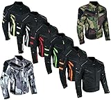 HEYBERRY Kurze Textil Motorrad Jacke Motorradjacke Schwarz Gr. 4XL