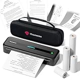 Phomemo M832 Mobiler Drucker A4 für Unterwegs, Tragbarer Drucker Thermodrucker A4 Kompatibel mit Windows/macOS/iOS/Android, 300dpi Reisedrucker mit Tragetasche und 4 Rollen Thermopapier, Schwarz
