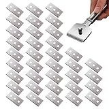 36 Stück Ceranfeldschaber Klingen,Kochfeldschaber,Ceranfeld Schaber,Doppelseitige Edelstahl Kratzer Scraper,Herd Glasschaber,Glass Küche Herdschaber,Politur Reiniger Tool, Cleaning Ersatzklingen