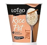 Lotao Rice Pot Zimt- vegan bio, Milchreis ohne Milch | Veggie Reisdessert Becher to-go, unkompliziert schnell fertig | Instant Reis Frühstück & Snack - ohne künstliche Geschmacksverstärker