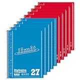 Limit Collegeblock A4 80 Blatt, 5 kariert und 5 liniert mit Rand, 10 Stück - ideal für Studenten, Schüler und Büro