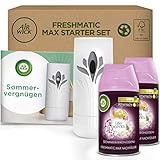 Air Wick Freshmatic Max - Starter Set mit Gerät und 2 Nachfüllern - Lufterfrischer automatisch - Duft: Sommervergnügen - 2 x 250 ml Nachfüller + Gerät in Weiß