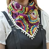 Mehrzweck-Dreieckstuch für Damen mit eleganten Quasten und Blumenmuster für Reisen und Abendveranstaltungen