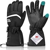Loowoko Skihandschuhe, Wärmste wasserdichte und Atmungsaktive Schneehandschuhe für Kaltes Wetter, Passt Sowohl Männern als auch Frauen, für Skifahren Snowboard Eislaufen Wandern