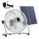 Tragbarer Solarventilator, 20.000 mAh, wiederaufladbar, 12 Geschwindigkeiten, batteriebetriebener Bodenventilator für Camping, Picknick, Angeln, Reisen, Arbeitsplatz, ideal für Outdoor-Abenteuer und