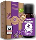 DasXgut – Lavendelöl 30 ml – [100% Naturrein] Bio öl Zertifiziertes Lebensmittel – Ätherische Öle – für Diffusor – Duftöl – Aromatherapie – Lavandula Angustifolia Der Echte Lavendel E5004111 BG-BIO-02