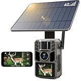 FKPCAM 4G LTE Wildkamera mit SIM Karte Solar, 4K/48MP Video Wildtierkamera mit Handyübertragung APP, 7500mAh Akku, Live-Ansicht, 64GB Speicherkarte, Bewegungssensor, Nachtsicht, 0.2s Auslöser, IP67