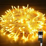 LED Lichterkette außen, 33M 300 LED Outdoor Strom Lichterketten mit Stecker für aussen Innen Deko, Garten, Hochzeit, Party, Weihnachten, Terassen Balkon - Warmweiß (Warmweiß)