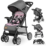 LIONELO Emma Plus Kinderwagen bis zu 15 kg, Kindersportwagen, leicht modern klein Buggy mit Liegeposition, zusammenklappbar, große Räder, großer Korb, Tasche