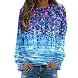 OIUHJN Lange Pullover Für Damen Kapuzenlos für Frauen Fit Full Hooded Crewneck Loses Sweatshirt Lässige Langarm-Pullover-Tops Sportjacke Damen