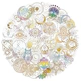 PNGIF Fantasy Himmelsaufkleber 50 Stück, Graffiti Aesthetic Kosmische Stickers für Laptop Kindle Koffer Journal Scrapbook MacBook Fahrrad, Wasserfeste Transparenter PET Mond Stickers