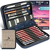 SCHNAUD Zeichenset professionell mit Online-Kurs – Bleistift Zeichenset & Zeichenzubehör zum Zeichnen lernen