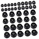 VILLCASE 2 Sätze rutschfeste Matte Schieberegler Pads Für Runde Möbel Möbelfußspitzen Möbelpolster Möbelbeinkappe Kreisförmige Stoßfängerauflage Gummi-PVC Black 40 Stück * 2