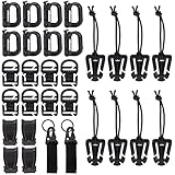 MoonSing Molle Attachments für Taktische Rucksäcke, 30 Stück Tasche Bag Clip Strap Set, D-Ring-Verriegelung Wasser Clip, Web Dominator Schnalle Mit Elastische Kette, MOD Riemen, Schlüsselringhalter