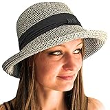 TOSKATOK® Damen-Damen-Einstellbarer Sommer-Sonnenhut Mode Faltbarer Roll-Brim Trilby-Bowler