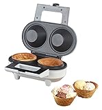 Rosenstein & Söhne Hörncheneisen: Waffeleisen für 2 Eiswaffel-Schälchen, antihaft-beschichtet, 550 Watt (Waffeleisen für Eiswaffeln, Eisbecherautomat, Joghurt Maker)