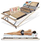 Matratzen Perfekt 7-Zonen Lattenrost 100x200 cm 42 Leisten 8,5 cm hoch Härtegrad-Regulierun bis 200 kg belastbar manuell verstellbar Made in Germany