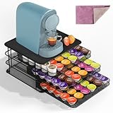 Kapselhalter für Dolce Gusto,Masthome Kapselspender,Kapselschublade 3 Etagen für 108 Espressokapseln, Kapselhalter mit rutschfester Oberfläche und stoßdämpfender Funktion,für Haushalt und Café,Schwarz