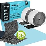 STARKL® Klettband Selbstklebend - BPA Frei - 5m x 50mm - Klettverschluss Selbstklebend Schwarz - Extra Stark u. Extra Breit -Doppelseitiges Klettband für Innen und Außen