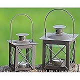 Laterne, Windlicht Farol mit Henkel in antikbraun aus Eisen, 1 Stück, ca. 12,5 cm hoch