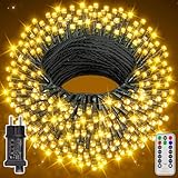 Ollny Lichterkette außen 40M 400 LED Lichterkette Weihnachtsbaum außen innen mit Fernbedienung Timer,8 Modi wasserdicht Weihnachtsbeleuchtung aussen für Garten Balkon Hochzeit (warmweiß)