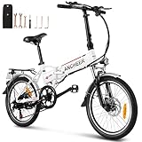 ANCHEER Klappfahrrad E-Bike Damen Herren, 20 Zoll Faltrad Pedelec Faltbares Elektrofahrrad Klapp Ebike, 8Ah Herausnehmbarer LithiumAkku 250 Watt Motor 7 Gang-Schaltung Scheibenbremse