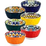 vancasso Keramik Suppenschüsseln, SIMI Suppenschalen 6er Set, 12oz Dessertschale, Müslischalen 360ml für Müsli | Suppe | Cornflakes | Frühstück, buntes Schüsselset, Böhmischer Stil