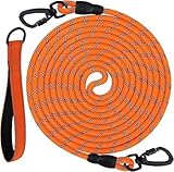 Joytale Schleppleine für Hunde, Starke Hundeleine Große Mittlere Hunde, Reflektierende 5m 10m 15m 20m Lang, Gepolsterter Griff, Abschließbarer Karabiner (Orange, 5m)