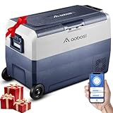 AAOBOSI Kompressor Kühlbox 50 L, Kühlbox Auto Mit WiFi-APP-Steuerung, 12/24 V und 100-240 V Kühlbox Elektrisch, bis -20 °C für Auto, LKW, Boot, Reisemobil, Camping, Dual Zone und zwei Temperaturen