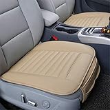 Big Ant Sitzauflagen Auto Sitzbezüge Auto Sitzkissen Auto Vordersitz Autoauflage Autositzbezug mit PU Leder schutzt vor Schmutz Schweiß(2 Stück,Beige)