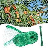 4m x 10m Vogelnetz,Grün Gartennetz,Teichnetz,Pool Netz Obstbaum,Balkon Vogelabwehr Vogelnetze,Laubnetz Grün,Vogelschutznetz engmaschig mit 50 Kabelbinder