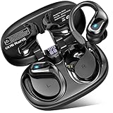 Bluetooth Kopfhörer Sport, Kopfhörer Kabellos Bluetooth 5.4, In Ear Kopfhörer 4 ENC Noise Cancelling Mic, 75Std Immersive Sound, IP7 Wasserdicht Ohrhörer Android/iOS, Comfort Fit mit Ohrhaken, Schwarz