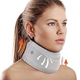 Nackenstütze für Nackenschmerzen und Unterstützung, weiche Nackenstütze lindert Schmerzen und Druck in der Wirbelsäule für Frauen und Männer, Schaumstoff-Halskragen (M, 8,7 cm tiefer Kragen)