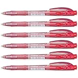 STABILO liner - versenkbarer Kugelschreiber - Feine 0,7mm Stifte - 6er Pack (Rot)