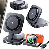 LISEN 3 in 1 Ladestation, Mehrere Geräte Magsafe Ladestation Apple Watch und iPhone, Reisen Wireless Charger Stand Bequem iPhone Ladestation Fit Apple Watch Airpods