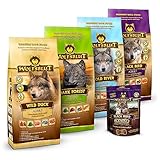 Wolfsblut - Mixpaket Trockenfutter groß - 4 x 2 kg + 225 g Cracker - Getreidefreies Hundefutter
