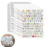 2280 Stücke Buchstaben Aufkleber,15Blätter Selbstklebendes Vinyl Buchstaben Zahlen Kit, Bunte Klebebuchstaben Aufkleber,für Postfach,Schilder,Adressnummer,DIY Scrapbooking,Dekorationskunst