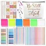 Buqpow Journaling-Kit, Studienbedarf, 104-Tlg. Buchanmerkungs-Kits, Textmarker, Gelstift, Bibelregister, Indexregister, Lesezeichen