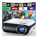 HAPPRUN H1 Full HD Beamer mit Bluetooth – Native 1080P Tragbarer Outdoor Heimkino Projektor mit Lautsprecher, Kompatibel mit Smartphone, HDMI, USB, AV, TV-Stick, PS5 für Heimkino, Schlafzimmer