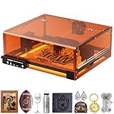 Laser Graviermaschine 10W, L2 MAX mit Gehäuse Lasergravur, 7 Sicherheitsverbesserungen, 0,01mm Präzision CNC Hochpräzise Laser Cutter 300x300 mm Arbeitsbereich für Holz, Metall, Acryl, Glas, Leder