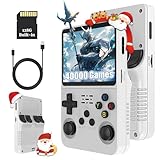 KINMRIS R36S Retro Handheld Spielkonsole, Retro Konsole 3,5-Zoll-IPS-Bildschirm, 128 G über 40.000 Spiele, tragbare Spielkonsole für Kinder und Erwachsene, unterstützt mehrere Emulatoren (Weiß)