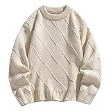 Pullover Herren Rundhals Strick, Strickpullover Herren Outdoor Pulli Stretch Sweatshirt Basic Flexibel Langarmshirt Loose Longsleeve Freizeit Sweatshirts Top Kleidung Casual Classic